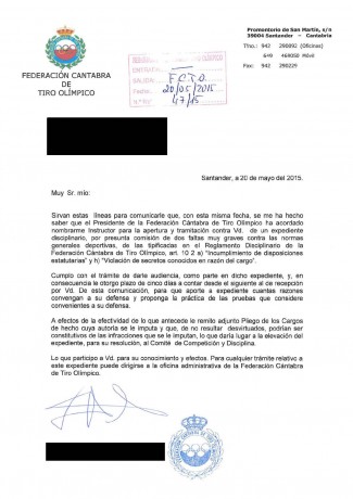 La demanda interpuesta por Luis Pereda Ugarte, presidente de la Federación Cántabra de Tiro Olímpico en 80