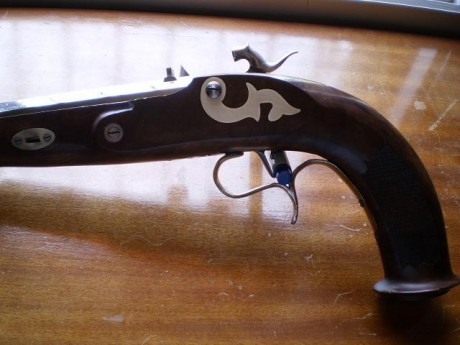 pistola William Parquer Match Pistol
calibre 45 , bola 440 y calepino, disparador con sensibilizador pelo.
precio 12