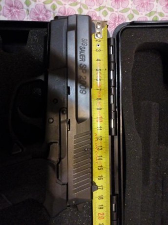 VENDIDA
Se vende pistola Sig Sauer Sp 2009 en 9mm pb,Buen Estado.
Peso en vacio 725 g,longitud total 18,7 171