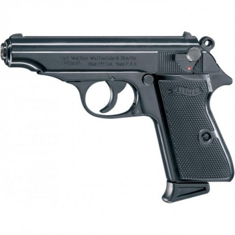 Vendo pistola detonadora Walther PP calibre 9mm P.A.K. Armazón negro pavonado. Muy bien conservada, original 00