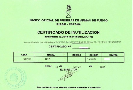 Buenas tardes. Me gustaría que me pudierais aclarar una duda. ¿Los nuevos certificados de inutilizacion 30