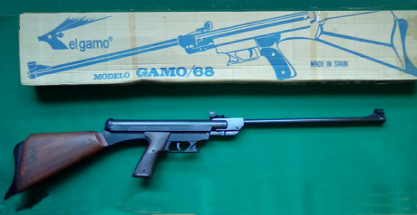 Hola.
Vendo Gamo 68, primera versión, con su caja original, calibre 4,5 mm, restaurada y funcionando perfectamente.
Precio 01