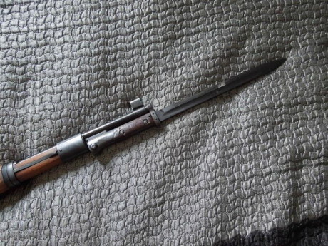 Bayoneta de Mauser VZ24, el Mauser de Checoslovaquia. 
Años 30. Marcaje CSZ T, la T indica que perteneció 02