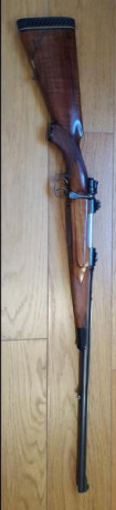 Cambio rifle de origen centroeuropeo Emil Falsmaier.
Calibre 7x64
Cañon octogonal
Pelo de doble gatillo
Ligero
En 02