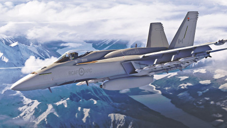 Rada AESA, y hasta 14 misiles.

https://www.boeing.ca/products-and-services/defense-space-security/f-a-18-super-hornet.page 10