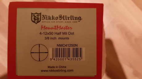 En venta Visor Nikko Stirling Mountmaster 4-12x50 Mil Dot con anillas  11 mm incluidas, visor a estrenar 00