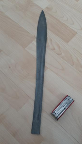 Prototipo de bayoneta o machete sin terminar, de finales de 1800, mide 51 cm de largo, no es el machete 01