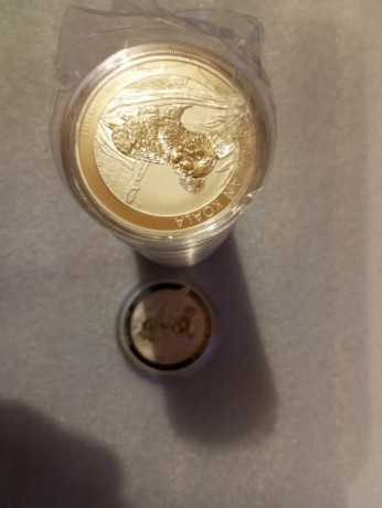 Cambio monedas de plata bullion " plata pura"  koala 2015 de inversión y de colección. 

Cambio 00