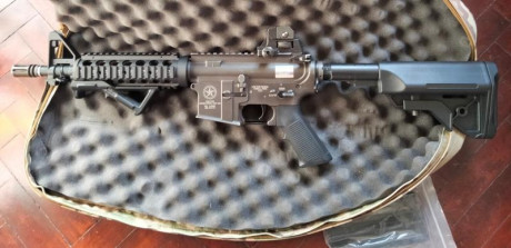 Evolution Lone Star M4 BORDER PATROL SWAT SBR 

Esta muy bien cuidado, upgradeado (pistón, cabeza de pistón, 00