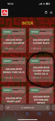 Aselkon Inter Elegant Silver Black, sin estrenar, comprada hace 3 meses, con garantía. Con correa Niggeloh 12