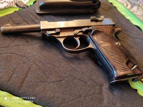 Se vende magnifica pistola Walther P38 AC41 segunda serie 9para. guiada en F con pavonado original, todos 50