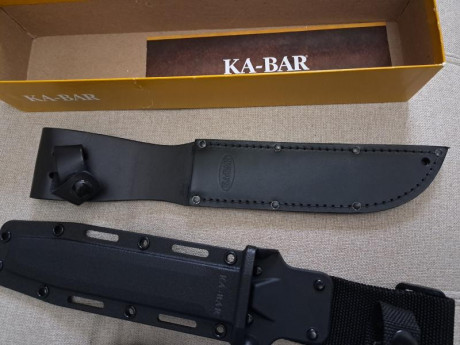 Vendo en estado de nuevo (ver fotos) cuchillo KA BAR full size black KB1213 ,con funda KA BAR rígida a 01