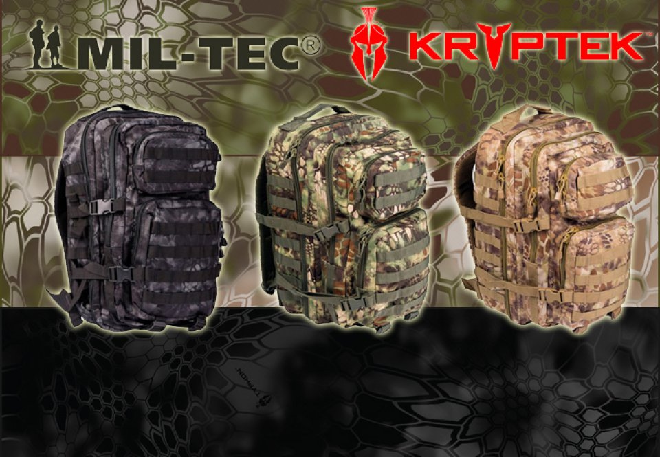 imagen de Disponibles las nuevas mochilas tácticas MIL-TEC con patrón de camuflaje KRYPTEK