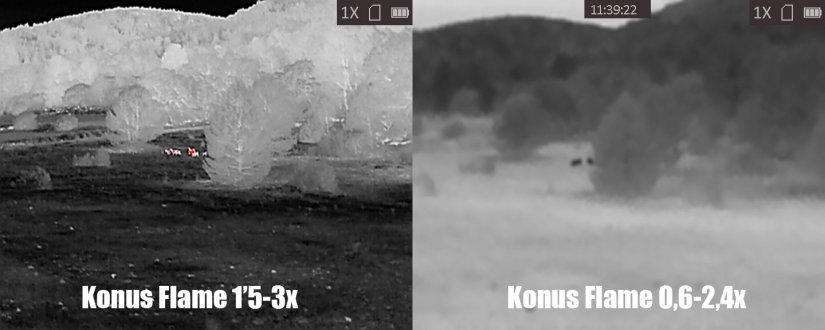 Comparación distancia termicos Konus