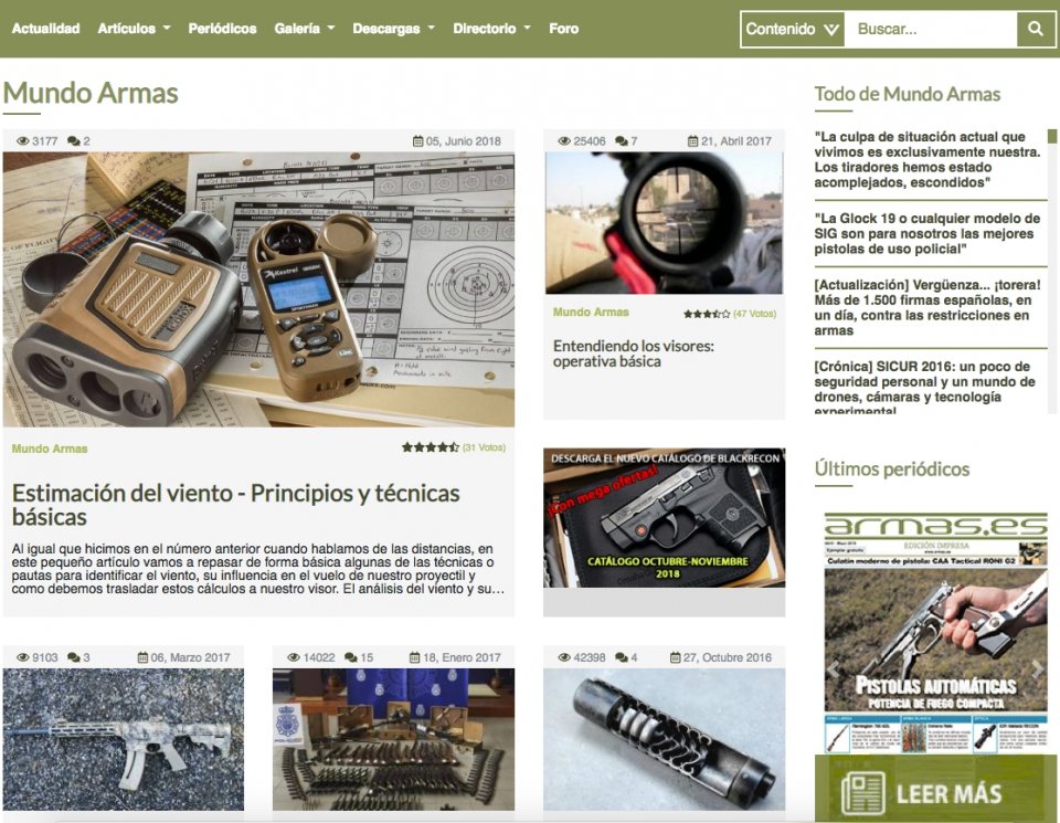 nueva pagina web armas.es