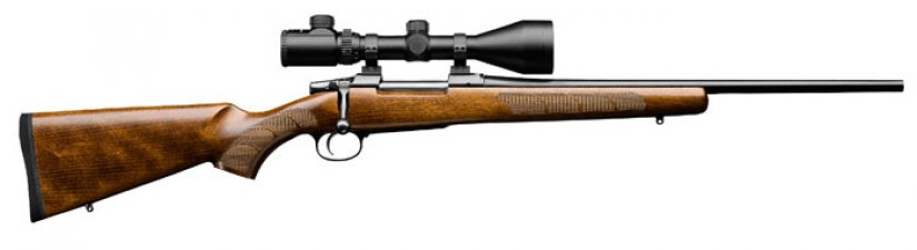 Rifle CZ 557 con cerrojo tipo Mauser y culata de madera de nogal