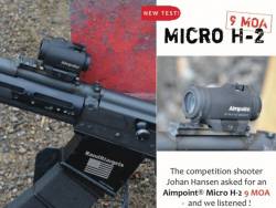 imagen de Aimpoint ensaya un nuevo Micro H2 con punto rojo de 9 MOA