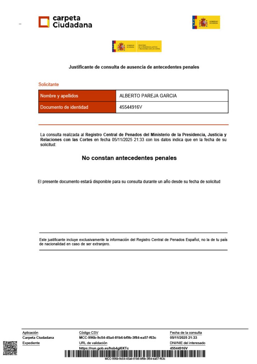 Imagen Certificado no tener Antecedentes penales