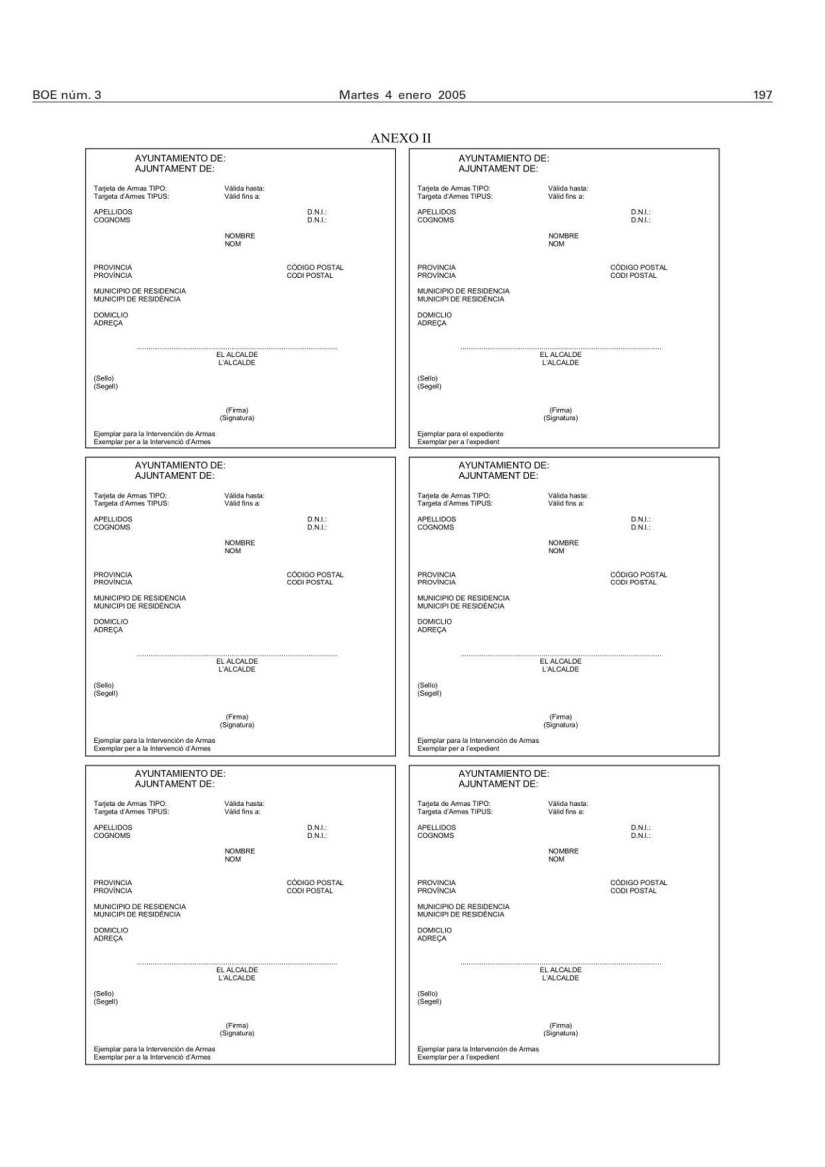 Imagen Tarjeta de Armas (dioptrico cartulina blanca)