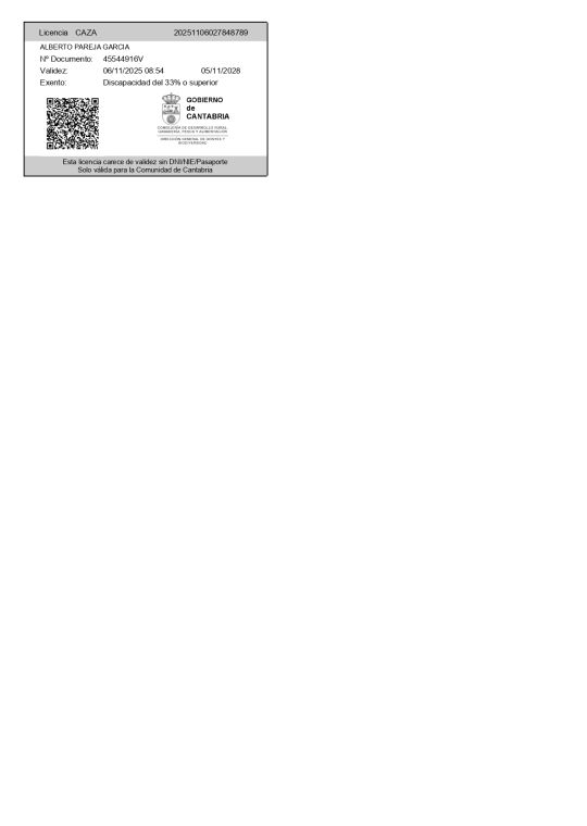 Imagen Licencia de Caza