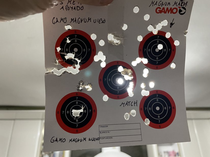 Imagen Gamo Magnum energy Country 1g 5.5 agrupacion con Gamo Shadow CSI