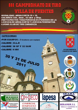 III CAMPEONATO DE TIRO OLIMPICO VILLA DE FUENTES A CELEBRARSE LOS DIAS 30 Y 31 DE JULIO EN EL CLUB DE 01