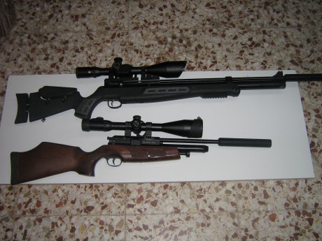 OBSERVAD LAS DIFERENCIAS DE TAMAÑO ENTRE UNA BT-65 6,35 Y UNA BSA ULTRA MULTISHOT 5,5 Y OJO LA BSA CON 02