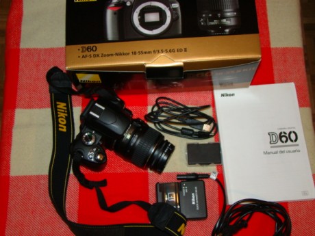 Por querer una superior vendo una Nikon D60 aún en garantía.
Cuerpo, cargador, batería, caja, instrucciones, 00