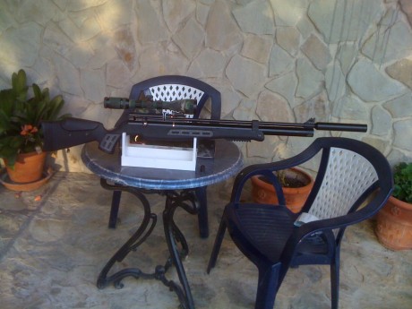 Hola companero, aqui presento mis armas:
1)Hatsan Torpedo TH Camo 6,35,una maquina de rifle,de verdad 80