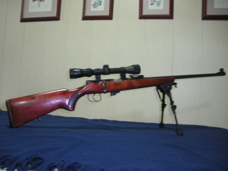 RIFLE del 22 TOZ 17-01   Vendo rifle del 22 toz tula 17-01 dotado de bipode (139€),visor 3-9x32(89€),correa,maleta 02