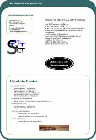 Os adjunto el calendario de tiradas del Polígono de tiro de Caspe.
en breve colgaremos la normativa para 40