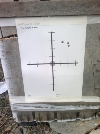 Hola amigos os dejo los resultados de una prueba que he realizado con tres disparos a 100m , proyectiles 00