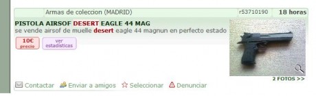 Hola,

Tengo una Desert Eagle de Marui y se me ha perdido el punto de mira de delante, no sé cómo, pero 10
