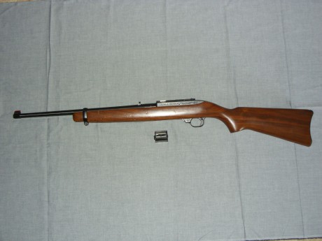 :band: 
Carabina Ruger 10/22 Estado como nuevo, ni un rasguño.  
Tiene montada una culata sintética,para 00