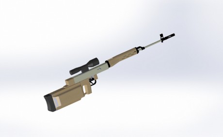he hecho este diseno de un dragonov de 9mm de aire comprimido en el mecanismo de disparo no hay partes 00