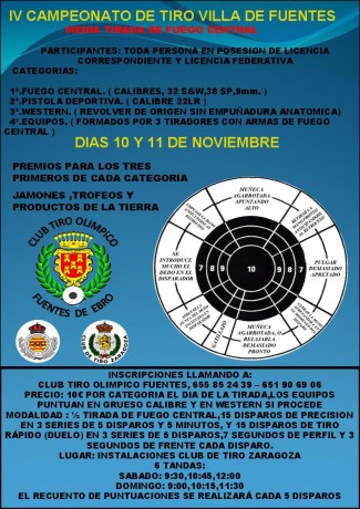 Los proximos dias 10 y 11 de noviembre el C.T.O.FUENTES organiza su IV campeonato de tiro en las instalaciones 00