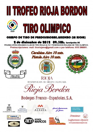 Limite de inscripción 28 de noviembre, obligatorio preinscripción en tiroriojano@gmail.com riojatiro@riojatiro.com 00