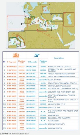 Carta electronica original C-MAP MAX para GPS ploters en formato C Card, de todo el mediterraneo.En su 00