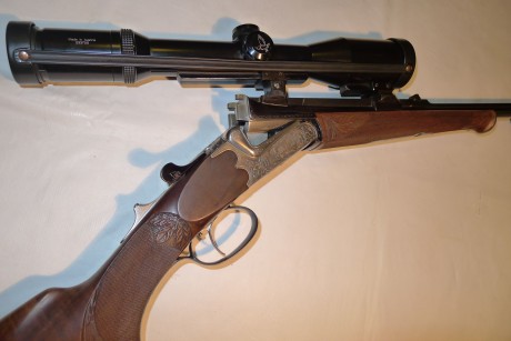 Vendo rifle monotiro Zanardini MA-PIZ, cal.7X65R, con monturas originales y visor Swarovski Habitch 2,2-9X42. 02