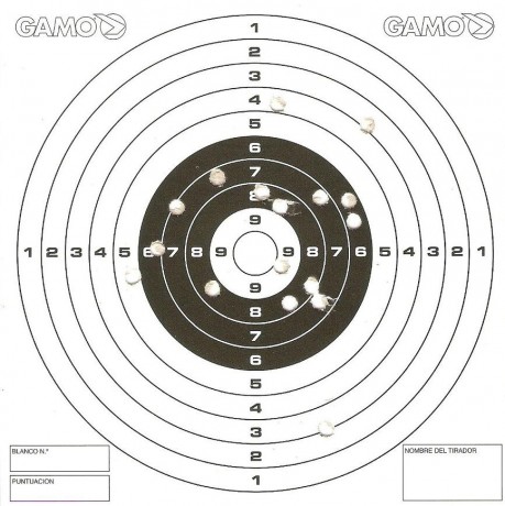 Últimamente he visto un par de dianas de compañeros hechas con zoraki y con crossman a 10 m. y se me ha 42