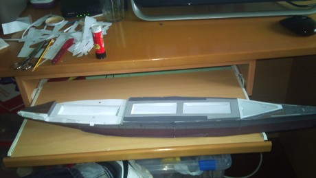 Pues aquí ando construyendo el Akagi, este portaviones, junto con sus compañeros al principio de la guerra 02