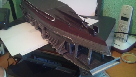 Pues aquí ando construyendo el Akagi, este portaviones, junto con sus compañeros al principio de la guerra 20