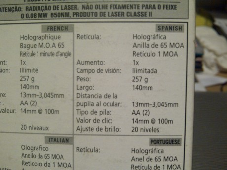 hola  vuelvo a poner en venta el holografico precio 300 euros
funciona con pilas AA
ideal tiros rapidos 40