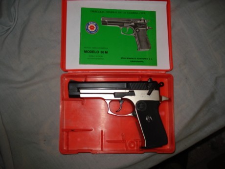 Vendo pistola Star 30 M duo tono inutilizada.Solo fresado recámara.
Certificado G.C., Envio a Intervención 02