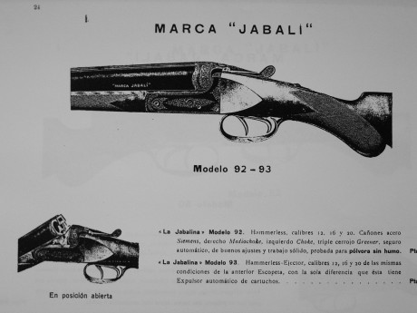 La escopeta de cañones yuxtapuestos, en nuestro lenguaje popular paralela o plana es la escopeta de caza 20