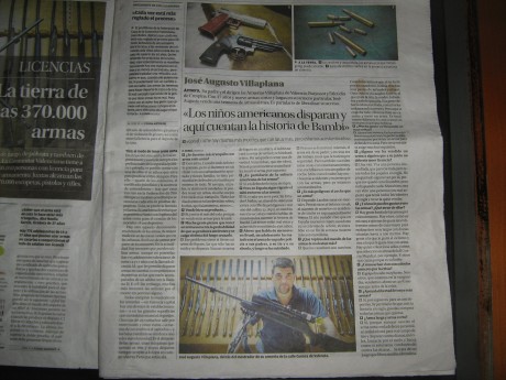 buenas noches, el domingo 11/08/2013 salió un reportaje sobre armas y licencias en el periódico Levante 12