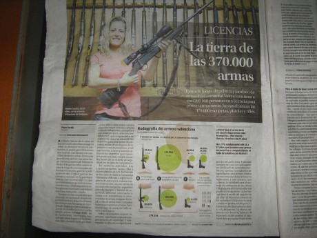 buenas noches, el domingo 11/08/2013 salió un reportaje sobre armas y licencias en el periódico Levante 11