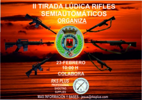 El próximo día 23 de Febrero a las 10:00 H. celebraremos la II Tirada Lúdica para rifles semiautomático 01