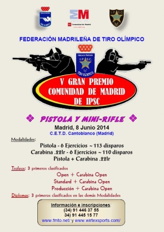 El Gran Premio de la Comunidad de Madrid de este año se compone de las modalidades de Arma Corta y de 00