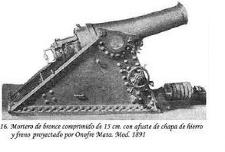 Casualmente me encontré con la replica a escala de un ejemplar de un mortero Mata de bronce comprimido 40